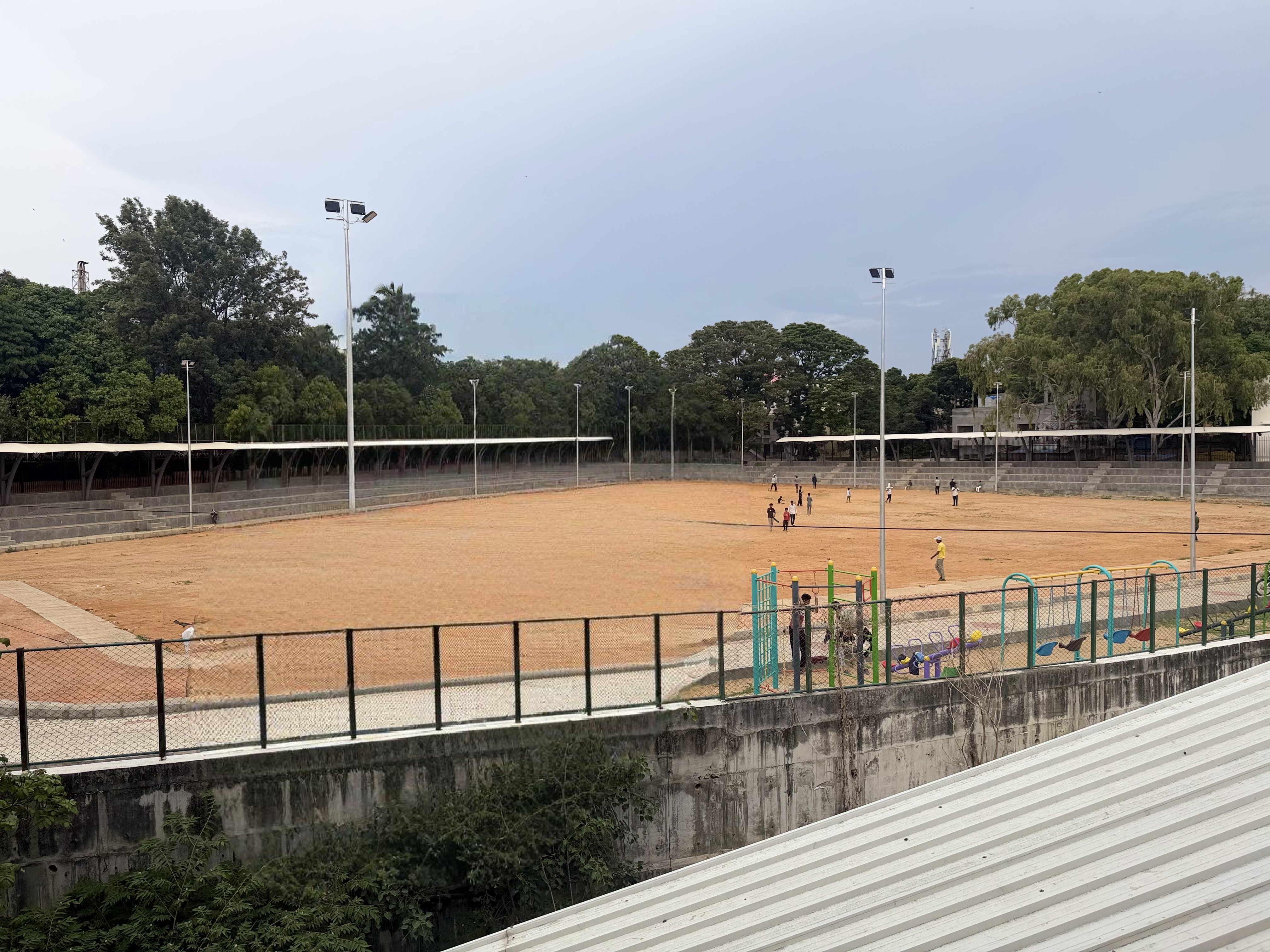 Public Playground Behind Building View